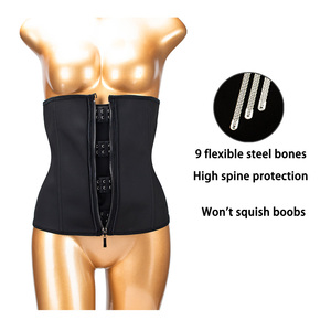 Drop Ship 9 Steel Os Removal Hook Zipper Belly Slimming Wrap Belt Plus Size Latex Fat Lose Reducing Women Waist Trainer - Product Image 2