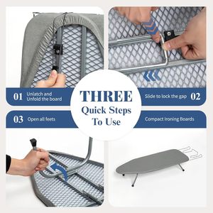 Tabla de Planchar Portátil Resistente al Calor, Plegable, Mini, con Soporte para Plancha, Multifuncional, Desmontable, con Perchero para Ropa - Product Image 6