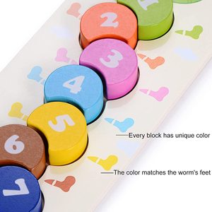 Jouets chenille pour enfants, puzzle en bois, perles numérotées de la chenille, <span class=keywords><strong>jouet</strong></span> éducatif précoce, compétences moteur fines, pour tout-petits de 2, 3 ans - Product Image 3