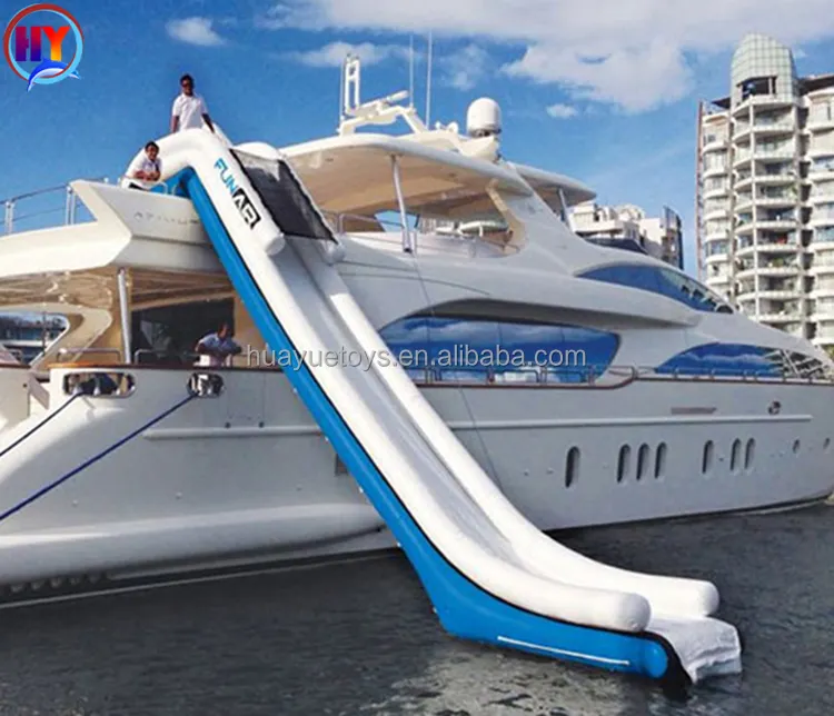 Outdoor 13 ft PVC Tarpaulin Inflatable Yacht Slide Inflatable Dock Platform Pool Beach Water Toys