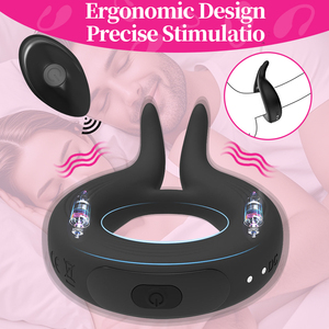 Wholesale10-frequency aspiration magnétique charge lapin oreille serrure <span class=keywords><strong>anneau</strong></span> fin Silicone hommes Vibration <span class=keywords><strong>anneau</strong></span> jouets masturbateur Sex Toy - Product Image 5