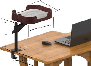 Hamac moderne pour chat à fixation par pince avec bras rotatif extensible et coussin moelleux, <span class=keywords><strong>lit</strong></span> surélevé pour animaux de compagnie pour bureau ou table, pour chats <span class=keywords><strong>d</strong></span>'intérieur - Product Image 4
