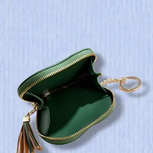 Porte-monnaie en forme de cœur pour femme, petit portefeuille en cuir avec clip porte-clés, porte-monnaie pour les courses, les rendez-vous et les voyages - Product Image 4
