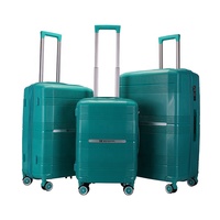 Ensemble de valises rigides en PP extensible avec coque incassable, roulettes silencieuses et trolley en alliage d'aluminium