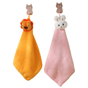 Serviette carrée en polyester pour enfants, petite tulipe en peluche avec maille en coton PP - Product Image 5