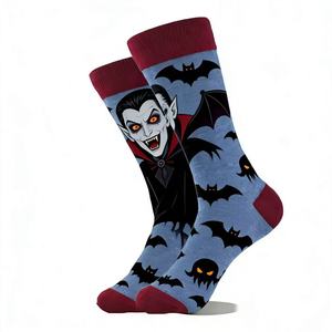 Calzini a Metà Polpaccio con Tema Halloween, Unisex, in Cotone, con Stampe di Streghe, Vampiri, Ragnatele e Cartoni Animati, Divertenti e alla Moda - Product Image 4