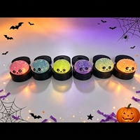 Nouveaux jouets anti-stress en TPR pour Halloween, texture gelée avec garnitures de paillettes dorées, vente en gros transfrontalière