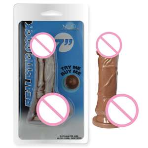 7-дюймовый реалистичный фаллоимитатор из ТПЭ с текстурированным стволом, гибкой конструкцией, мощной присоской, водонепроницаемый, без вибрации, для взрослых - Product Image 5