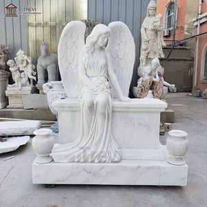 Custom Grave Marmer Headstones Groothandel Angel Monument Grafsteen Voor Verkoop