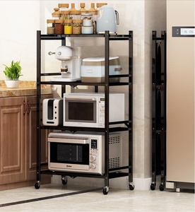 Étagères de rangement à roulettes pliantes pliables à 3/<span class=keywords><strong>4</strong></span>/5 étagères robustes pour garage cuisine boulangers placard support pliable - Product Image 4