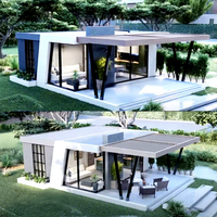 Maisonnette Modulaire de Luxe 1 Chambre & 1 Salle de Bain, Cabane Préfabriquée pour Complexe Hôtelier, Pod de Vacances Moderne et Contemporain