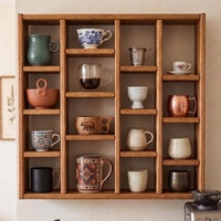 Étagère murale en bois pour tasses à café, porte-tasses artisanal, support de rangement rustique pour station café de cuisine, arbre à tasses écologique