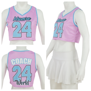 Ensemble d'uniformes de basket-ball pour jeunes OEM personnalisés, sublimation complète, maillots en maille de polyester pour hommes, chemises, shorts, uniformes de cheerleading pour filles - Product Image 5