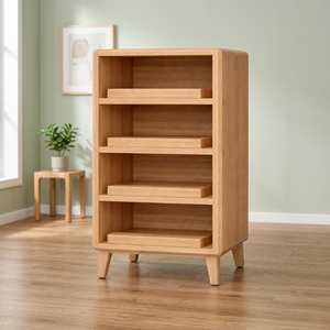 Étagère mini à quatre niveaux Arden en teck moderne 220 x 160 x 380, multifonctionnelle, durable, précision de 5 mm, capacité accrue de 10 % - Product Image 3