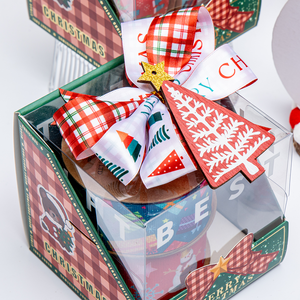 Cinta de Poliéster de Doble Cara de 1.5 Pulgadas (4cm), Rollo de 100 Yardas, Impresión a Doble Cara para Envolver Regalos de Navidad, Floristería - Product Image 3