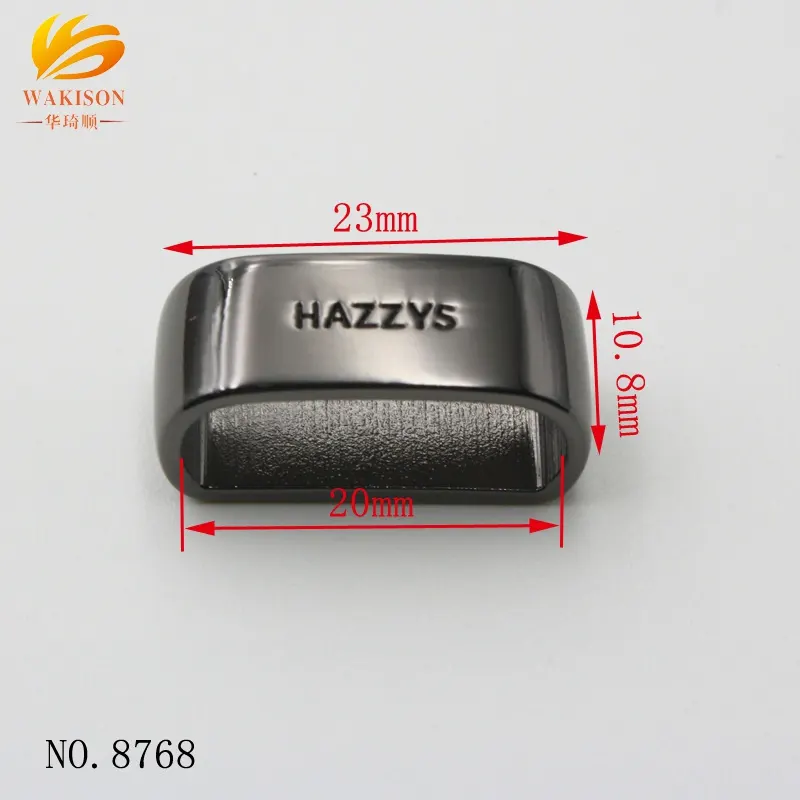 Handbag Hardware Metal Belt Keeper Engraved gunmetal Oval Shape Belt Strap Loop for bags straps