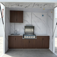 Cuisine extérieure modulaire chinoise en gros à prix abordable, belle cuisine mobile, ensemble de cuisine extérieure modulaire, maison mobile modulaire