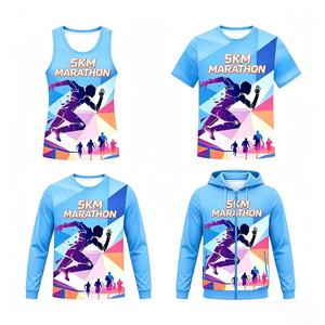Camiseta de running personalizada barata con logo para maratón, publicidad, impresión 3D, poliéster, sublimación, camisetas en blanco. - Product Image 2