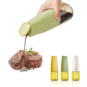 Dispensador de aceite abatible automático personalizado, vertedor de botellas, retorno automático, sin goteo, vidrio transparente, condimento, botella de aceite de vinagre para Cocina - Product Image 1