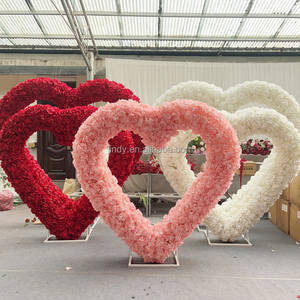 Arco Floreale per Proposta di <span class=keywords><strong>Matrimonio</strong></span>, Sfondo a Forma di Cuore, Decorazione Nuziale, Arco di Fiori Artificiali Rosa per Eventi - Product Image 2