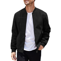 Nouvelle veste bomber style punk automne pour homme, style européen et américain, coupe slim, en daim, zippée, col montant, grande taille, décontractée