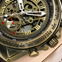 Montre mécanique automatique rétro pour homme, bracelet en cuir 20 mm, cadran analogique, fond transparent, boîtier en métal étanche, usage quotidien