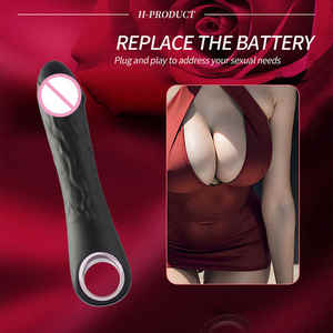 Kadın 18cm elektrikli kauçuk Dick seks oyuncak g-klitoris stimülatörü vibratör yalama dil vibratör çift vibratörler - Product Image 2