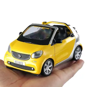 Proswon mobil mainan, mobil Model Diecast tarik mundur pintar 1/32, suara mobil dan musik ringan