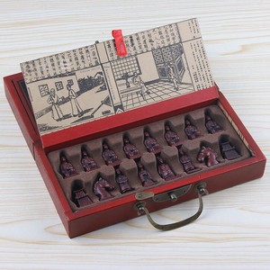 Échiquier pliant en bois 3D antique en terre cuite de Xi'an avec pièces d'échecs, cadeau - Product Image 5