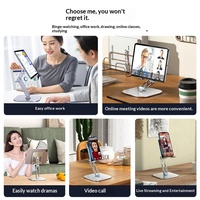 Support universel de bureau tout métal transfrontalier pour téléphone et tablette, rotatif à 360 degrés, portable, avec refroidissement, idéal pour le streaming en direct et le commerce électronique