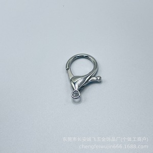 Fermoir mousqueton en alliage de zinc plaqué argent, accessoire de bijouterie DIY, porte-clés, 6.6-3, fabriqué à Dongguan - Product Image 3