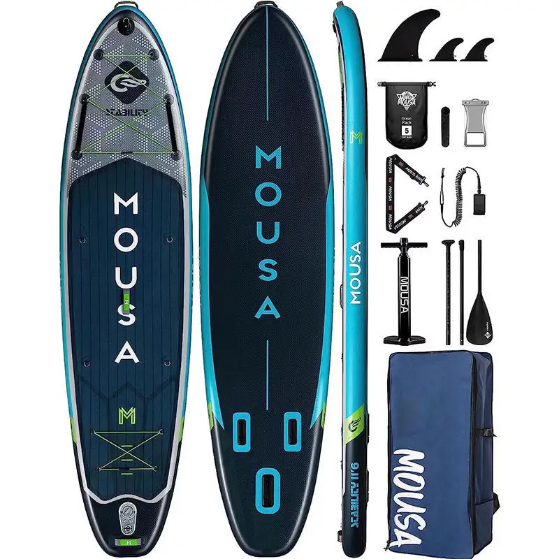Prancha de surf inflável para surf, prancha de surf padel inflável personalizada de alta qualidade de fábrica