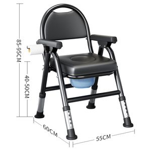 Chaise de <span class=keywords><strong>toilette</strong></span> pliable pour personnes âgées, design moderne, capacité 100 kg, légère et portable, cinq niveaux de réglage - Product Image 3