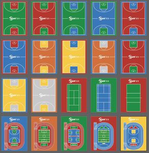 Surface intérieure et extérieure de plancher de sports utilisée par cour de badminton d'unité centrale de silicium - Product Image 3