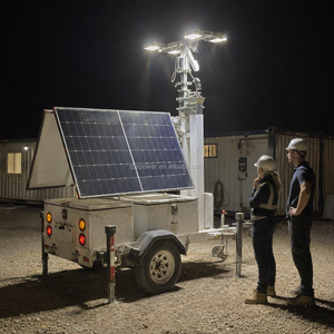 Tour d'éclairage solaire portable TPE-600LA montée sur remorque, tour d'éclairage LED mobile de 7 m pour la construction, les travaux routiers, l'exploitation minière, la location TPE- - Product Image 3