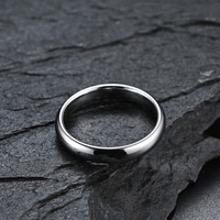 4 6 8 mm anneau unisexe en acier au tungstène brillant de haute qualité résistant aux rayures bijoux plaqués argent
