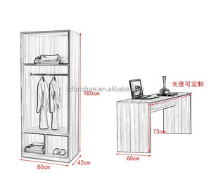 Ensemble de lit plateforme double en bois clair avec tête de lit rembourrée et tables de chevet pour hôtel, motel économique, auberge et dortoir étudiant - Product Image 5