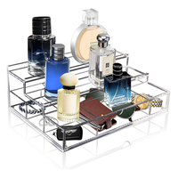 Présentoir Colonne à Quatre Niveaux en Acrylique Amovible et Démontable, Luxe Moderne Écologique, pour Parfums et Cupcakes, Transparent