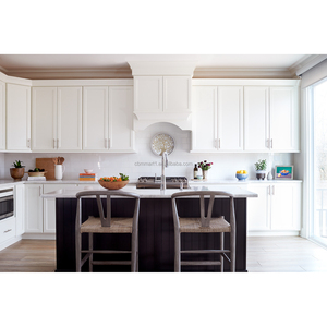 ตู้ครัวเมลามีนเคลือบเงาสีขาวเงาสูงดีไซน์เฟอร์นิเจอร์ห้องครัวทันสมัย - Product Image 3