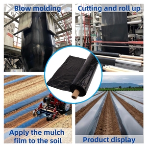 Película de Cobertura Biodegradable <span class=keywords><strong>para</strong></span> Control de Malezas, Película de Polietileno Negra/Plateada <span class=keywords><strong>para</strong></span> Agricultura - Product Image 3