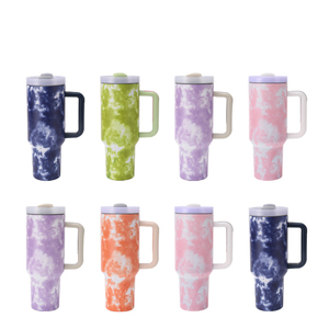 30oz 40oz Matte <b>Macaron</b> Car Large Handle Stainless Steel Insulated Tumbler Flip Straw Lid Custom Promotional Gift Bulk Wholesale - Product Image 3