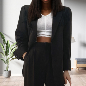 New Stock Arrival Solid Color Business Long Sleeve Loose Pants <b>Blazers</b> Suits Women Fashion - Product Image 3