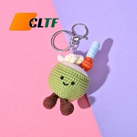 Handgemaakte gehaakte kokoswaterbeker sleutelhanger schattig amigurumi fruitpop hanger rugzak accessoires groothandel 2026