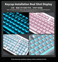 Zornher MAO Profile 117 Spaceman White Double Shot PBT Keycaps Keycaps Translucides pour Clavier Mécanique