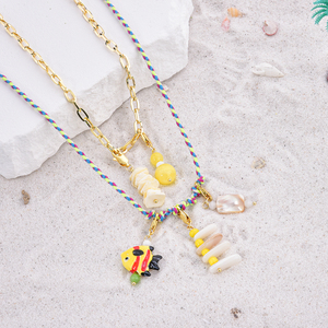 Gran oferta, joyería de estilo oceánico, collar de concha de cuerda trenzada colorida para playa de verano, collar bohemio de verano - Product Image 4