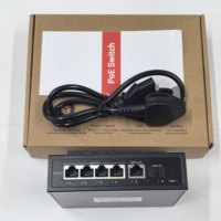Switch PoE Gigabit 4K 8K CCTV 4 ports 10/100/1000M + 1 port Uplink + Fibre SFP 802.3af/at 30W par port Alimentation interne 65W