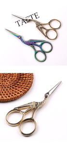 Tijeras de bordado de cigüeña, tijeras con forma de grúa de acero inoxidable coloridas Vintage para manualidades de bordado de costura a medida DIY - Product Image 2