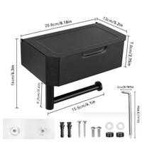 Porte-papier toilette Jutye en acier inoxydable noir, étagère murale de rangement, distributeur de rouleaux de papier toilette moderne pour salle de bain