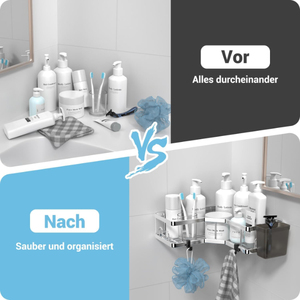 Drenaje de baño, 2 piezas por juego, estante organizador de esquina con cubo, estante de ducha triangular de hierro y plata montado en la pared - Product Image 3
