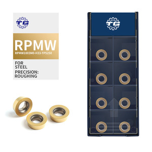 เม็ดมีดทังสเตนคาร์ไบด์ TG เป็นบวกที่สามารถเปลี่ยนทำดัชนีแทรกโลหะผสมแข็ง RPMW1003M0-H33-TP5250 - Product Image 1